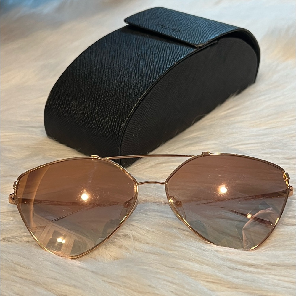 Prada Sunglasses Pink Gold/Gradient Pink Mirror